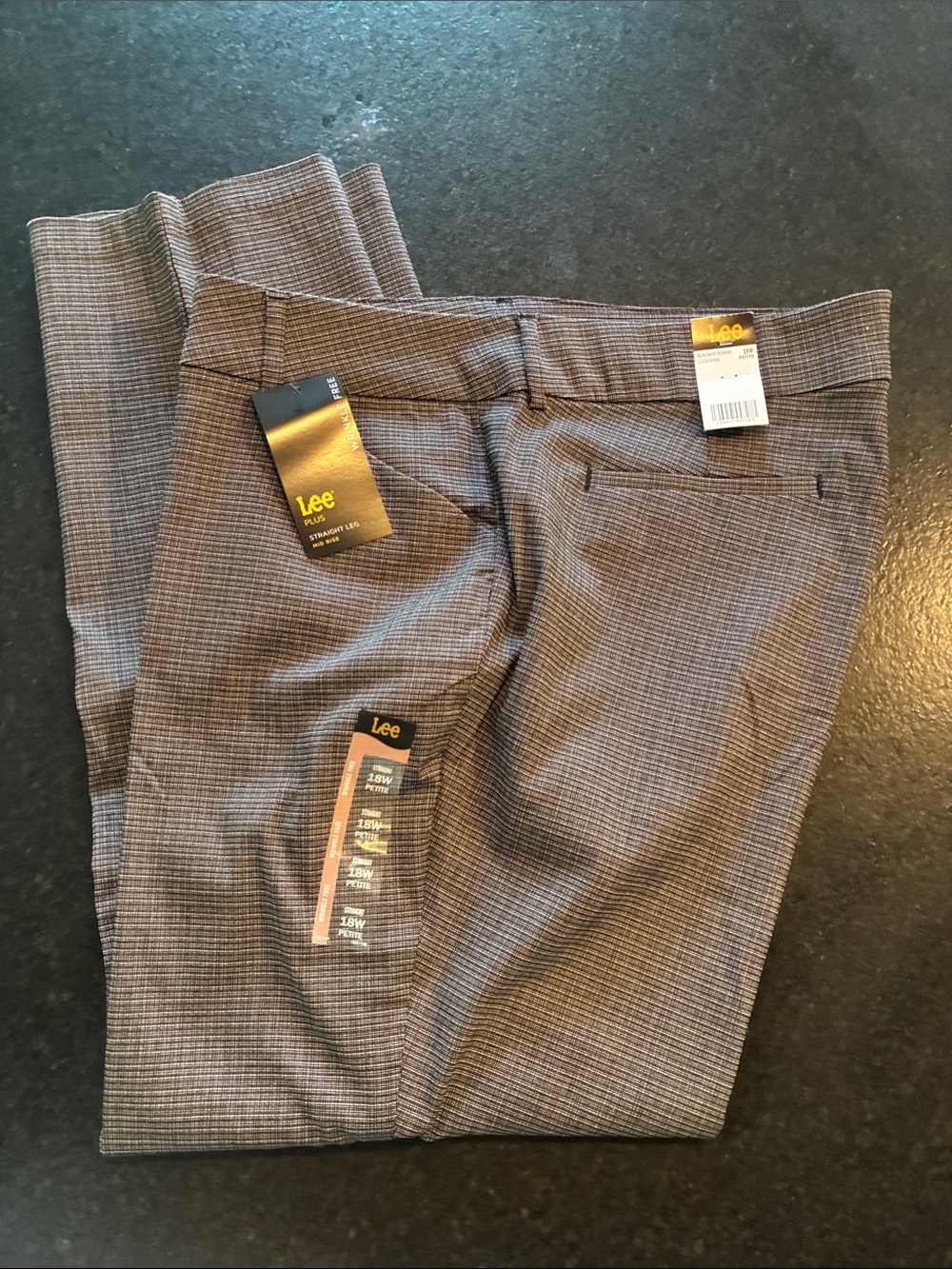 Lee Women’s 18W Petite Micro-Check Chinos NWT